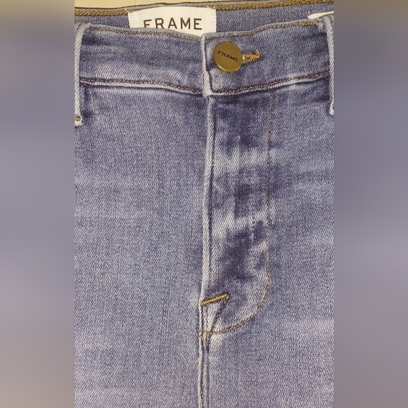 FRAME Le High Skinny Ladies Demin Jeans Size 28 Faded Wash Cropped - Picture 4 of 9